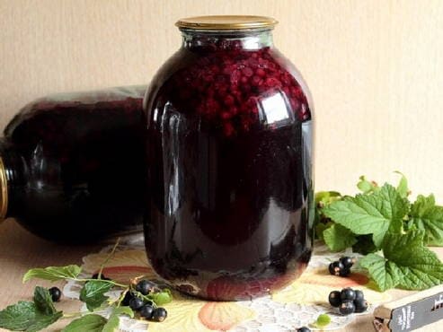 Blackcurrant compote for a 3-liter jar for the winter - 5 recipes with a photo step by step