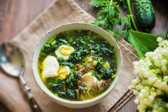 Sorrel and spinach soup
