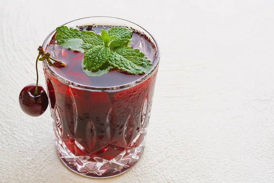 Cherry mint compote
