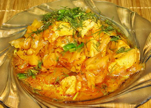 Solyanka with potatoes and meat