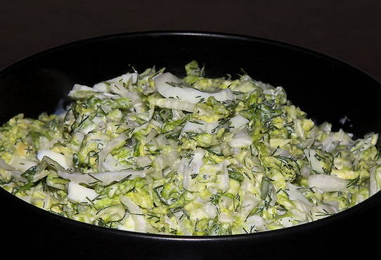 Peking cabbage and egg salad