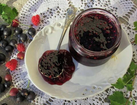 Blackcurrant and raspberry jelly