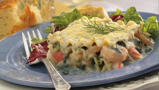 Lasagne with seafood