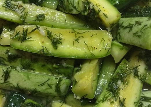Korean-style zucchini and cucumber salad