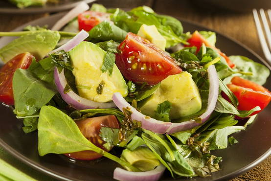 Avocado salad with vegetables