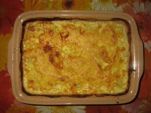 Potato casserole with chicken fillet