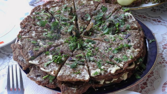 Liver cake with mayonnaise