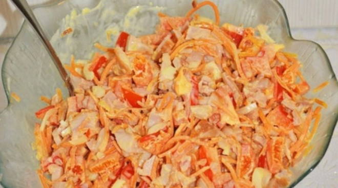 Smoked Chicken and Korean Carrot Salad