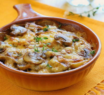 Potato casserole with mushrooms