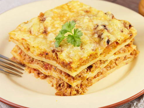 Lavash lasagna with minced meat