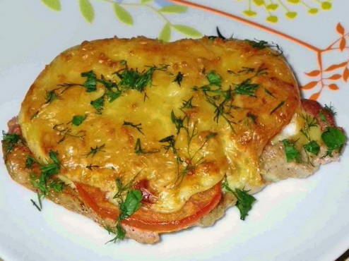 Chicken chop in foil in the oven