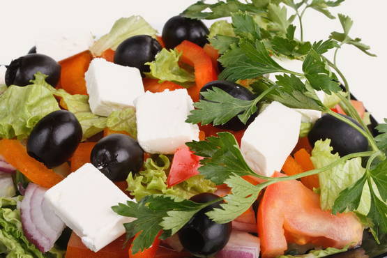 Greek salad with Sirtaki cheese
