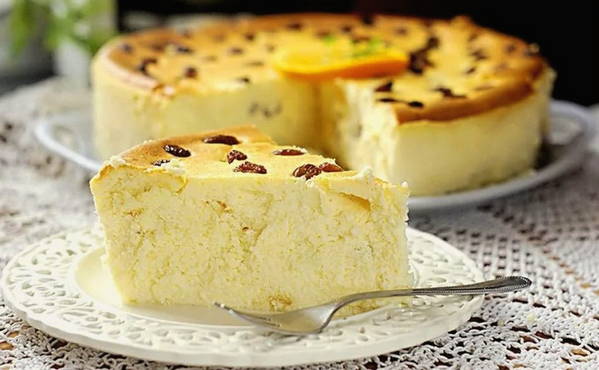 Curd casserole with flour and milk