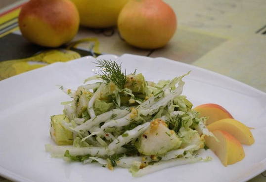 Peking cabbage and French mustard salad