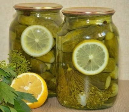 Pickled cucumbers with citric acid