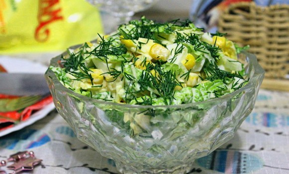 Peking cabbage and cheese salad