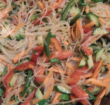 Korean funchose salad with vegetables