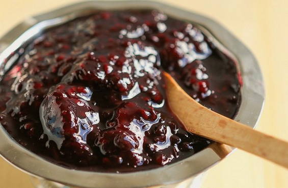 Raspberry and black currant jam