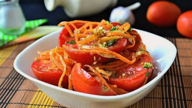Korean Tomatoes with Korean Carrot Seasoning