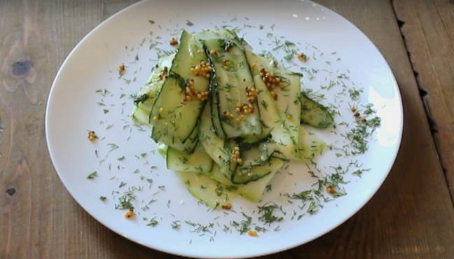 Zucchini salad on the table