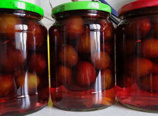 Plum compote with seeds without sterilization