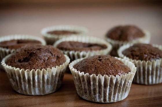Klassieke cacao muffins