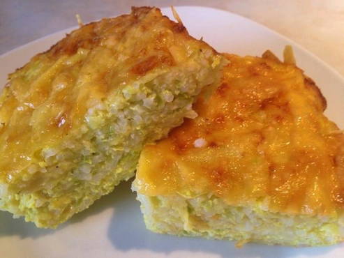 Rice casserole with zucchini and cheese