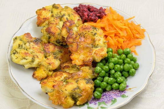 Chopped chicken breast cutlets with cheese
