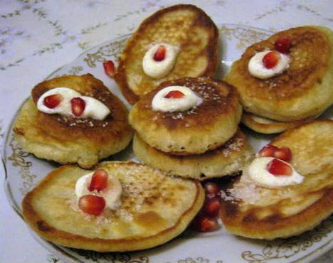Pancakes with soda and milk
