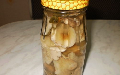 Pickled rows with vinegar for the winter