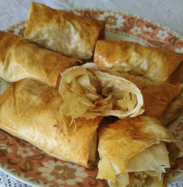 Lavash pies with cabbage in the oven