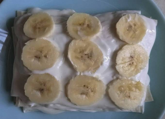 Lavash cake with cottage cheese and banana