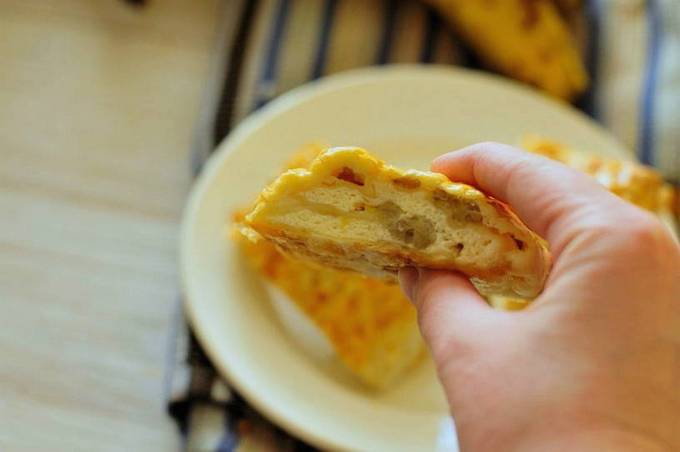 PP lavash with cottage cheese and banana