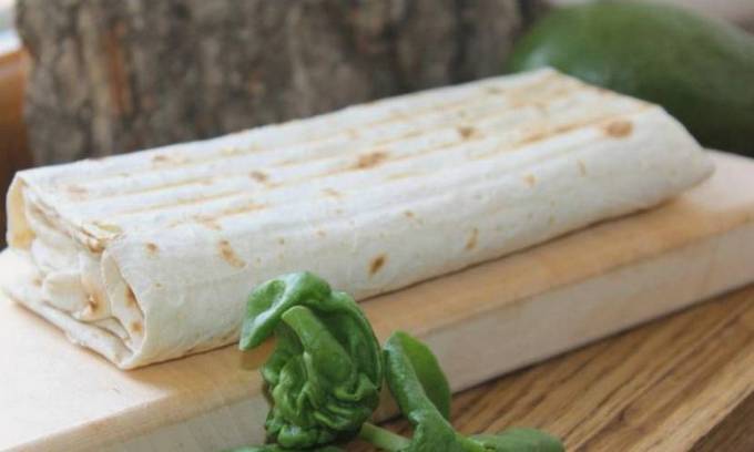 PP lavash with cottage cheese and cheese