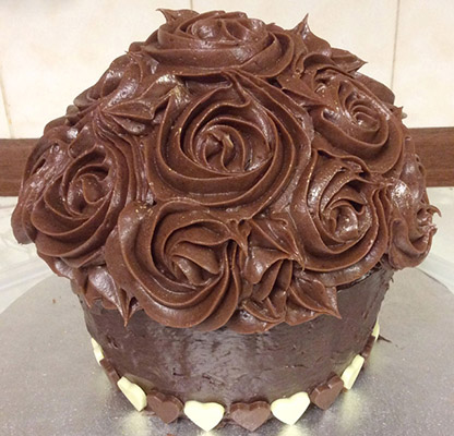 Chocolate protein custard for cake