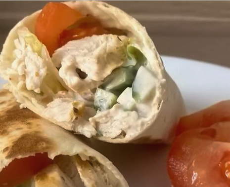 PP roll of lavash with chicken