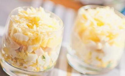 Chicken, pineapple, cheese and egg salad