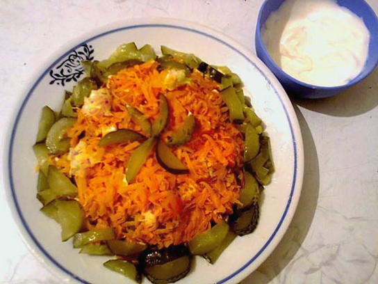 Obzhorka salad with chicken