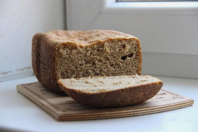 Wholegrain sourdough bread in a bread maker
