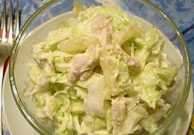 Smoked chicken, pineapple and Chinese cabbage salad
