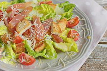 Caesar salad with smoked chicken breast