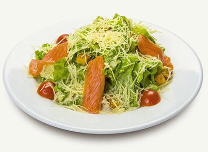 Caesar salad with classic red fish