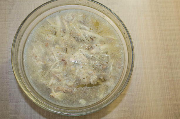 Pork leg and chicken jellied meat with gelatin
