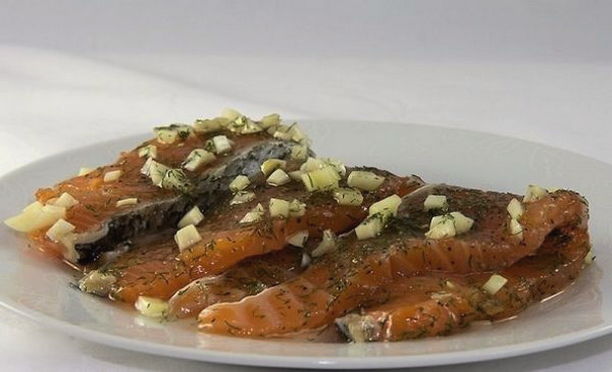 How to salt chunks of trout in vegetable oil