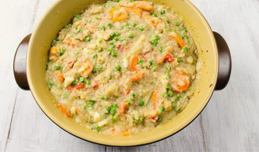 Wheat porridge with vegetables