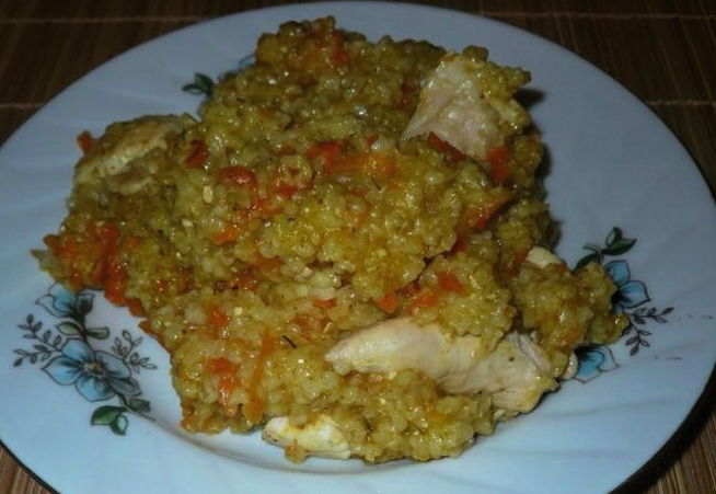 Wheat porridge with chicken