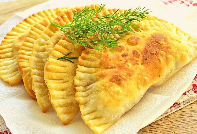 Chebureks with meat and cabbage