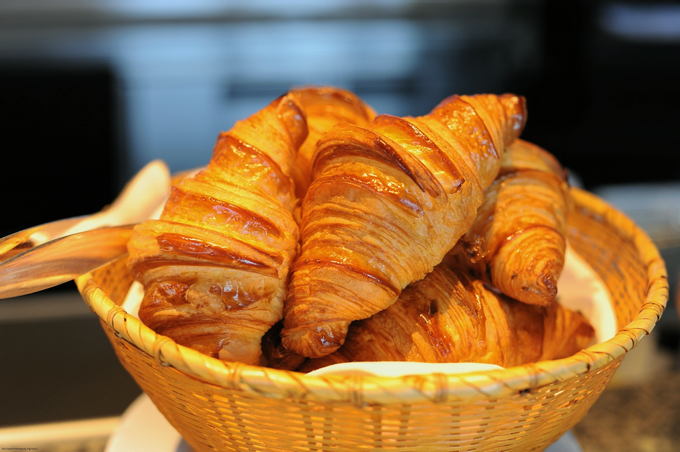 Croissants with chocolate cream at home