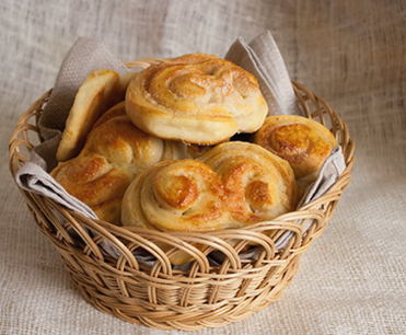 Butter buns from yeast dough