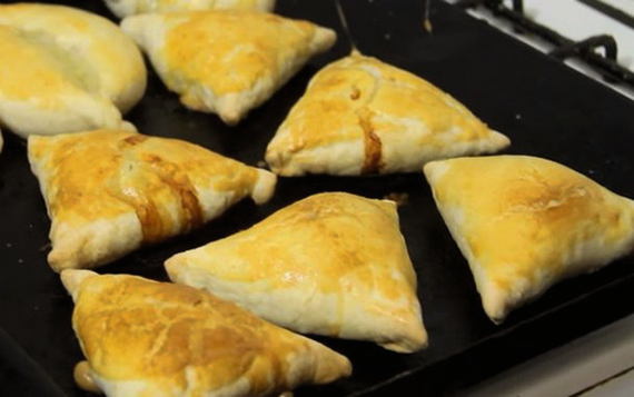 Samsa made from purchased puff pastry